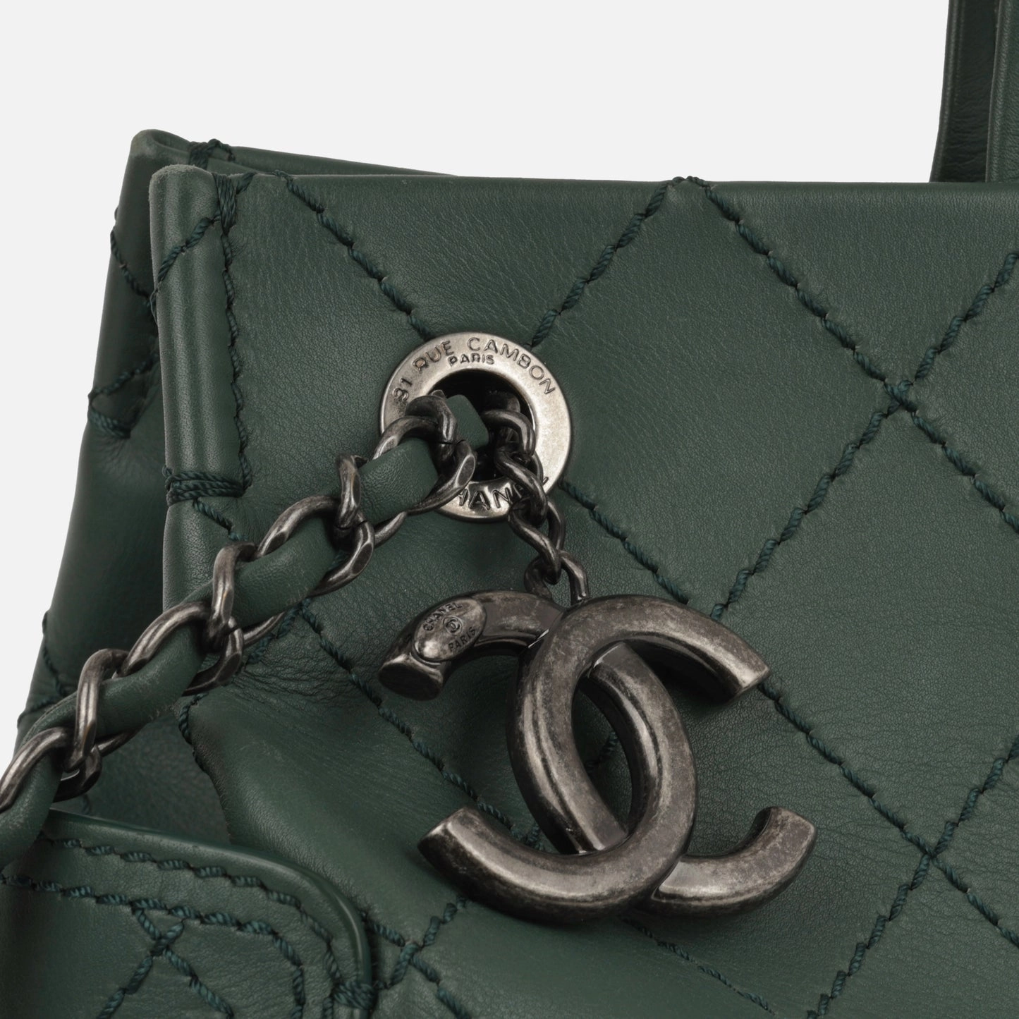 Chanel CC Pocket Tote Teal Calfskin RHW