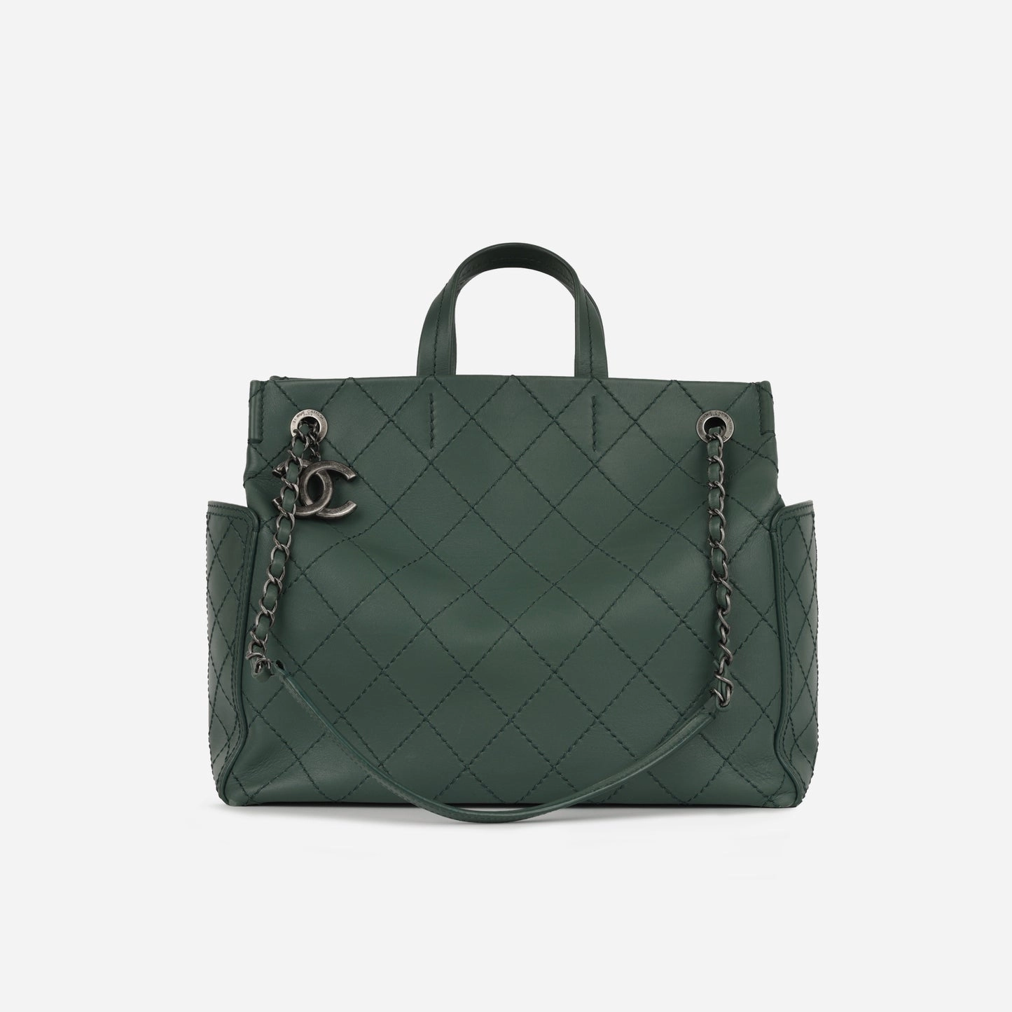 Chanel CC Pocket Tote Teal Calfskin RHW