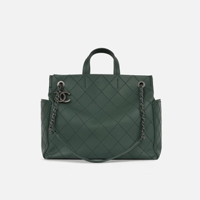 Chanel CC Pocket Tote Teal Calfskin RHW