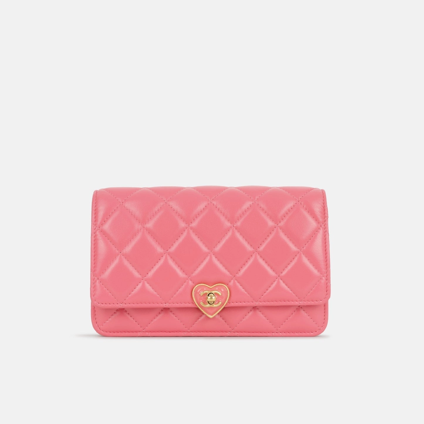 Chanel Chanel - Coco Heart WOC - Pink Lambskin AGHW - Pre-Loved