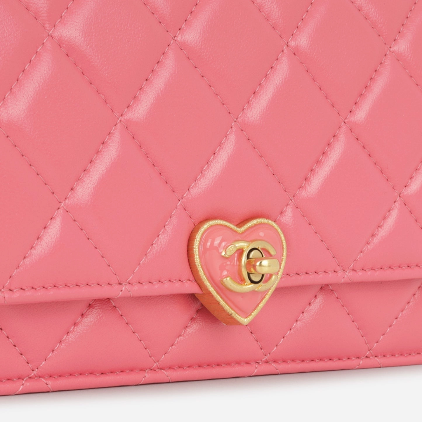 Chanel Chanel - Coco Heart WOC - Pink Lambskin AGHW - Pre-Loved