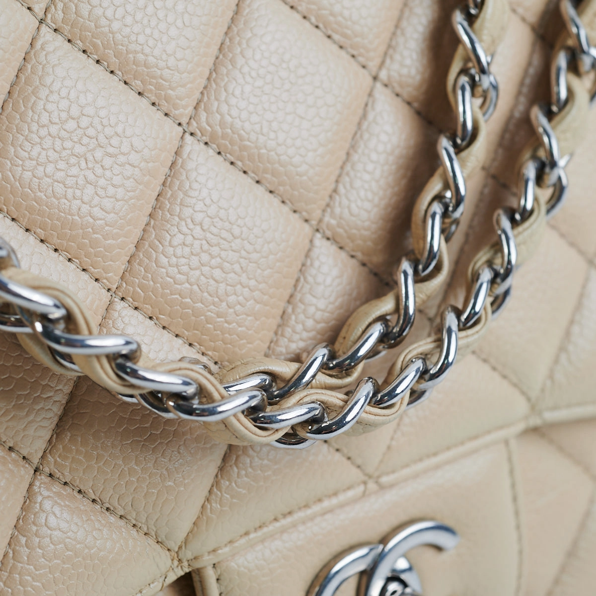 Chanel Classic Flap Jumbo Caviar Beige