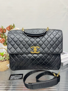 Chanel Classic Quilted Black Leather Shoulder Bag Preloved HFY