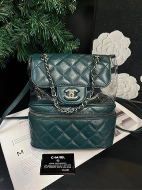 Chanel Dark Green PVC Leather Jelly Backpack Limited Edition