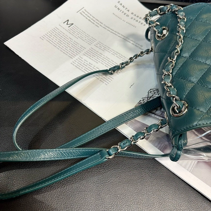 Chanel Dark Green PVC Leather Jelly Backpack Limited Edition