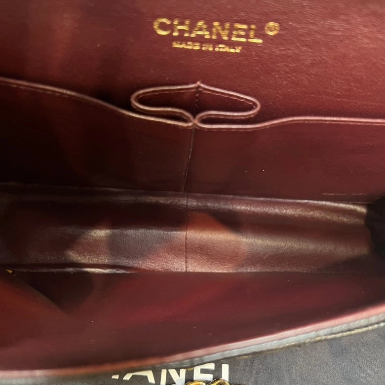 CHANEL Double Flap Black Quilted Leather Shoulder Bag