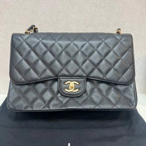 CHANEL Double Flap Black Quilted Leather Shoulder Bag