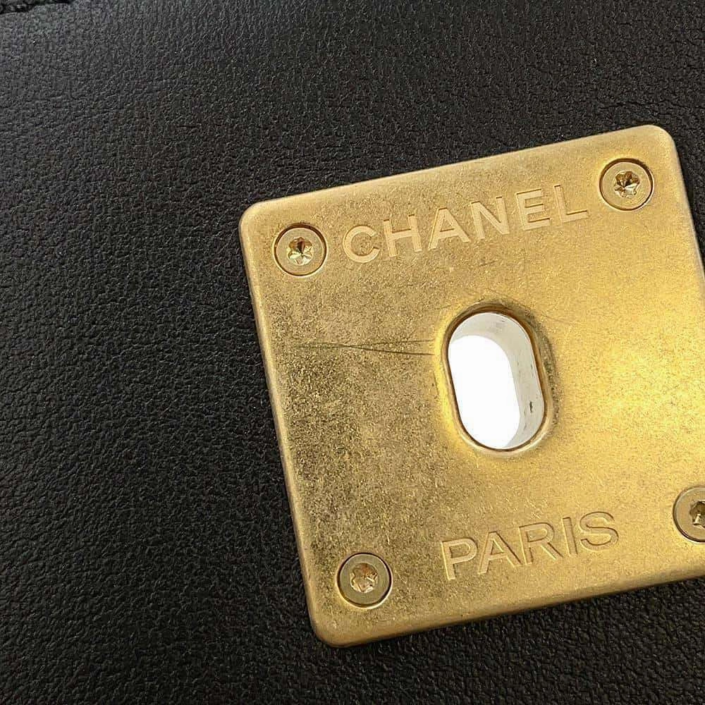 CHANEL Gripoa Matelasse ChainShoulder Bag BlackAS2251 Calf Leather Faux Pearl  Resin