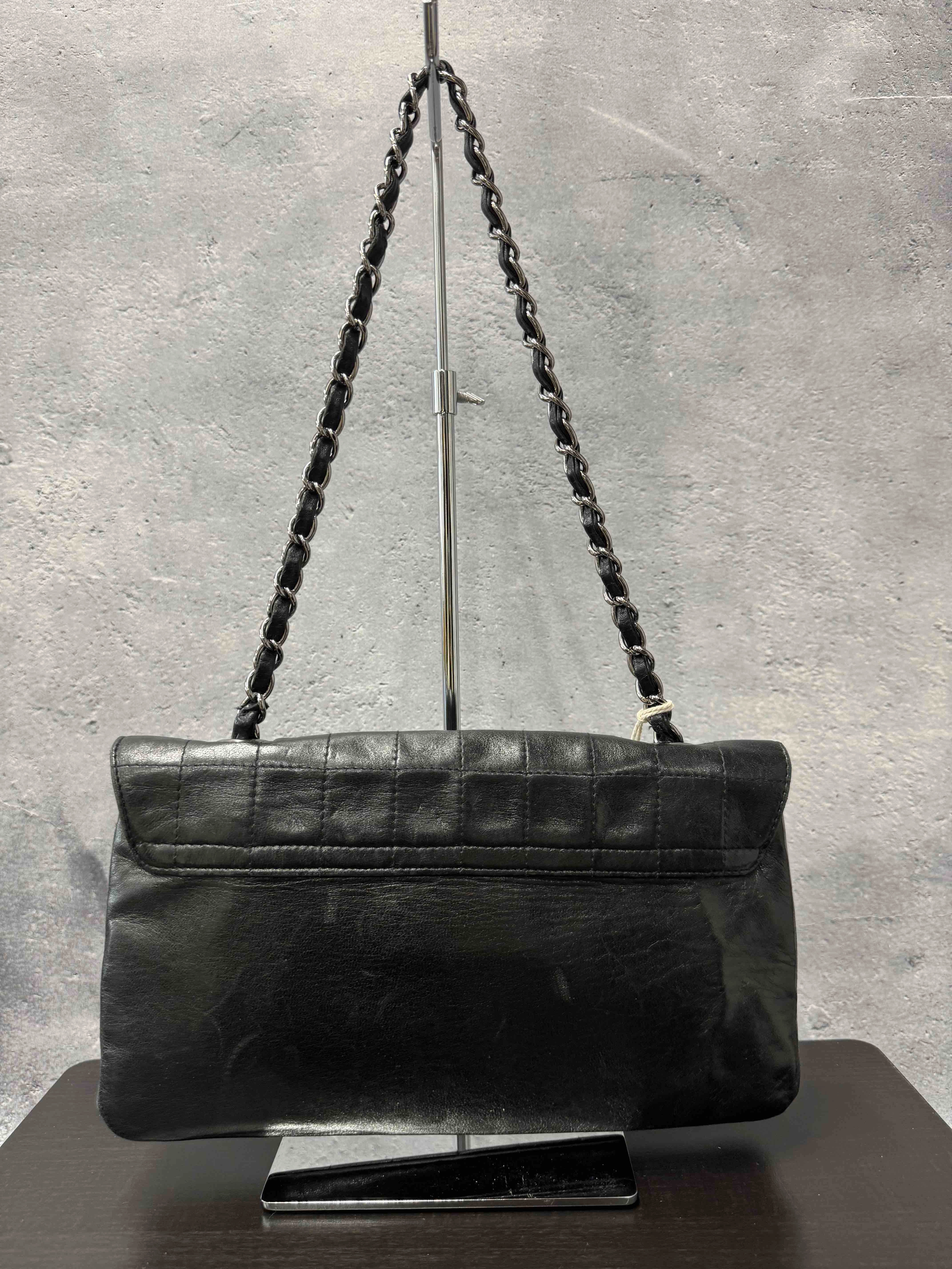 Chanel Ice Cube Flap Bag Black Leather Shoulder Bag JZ099180200