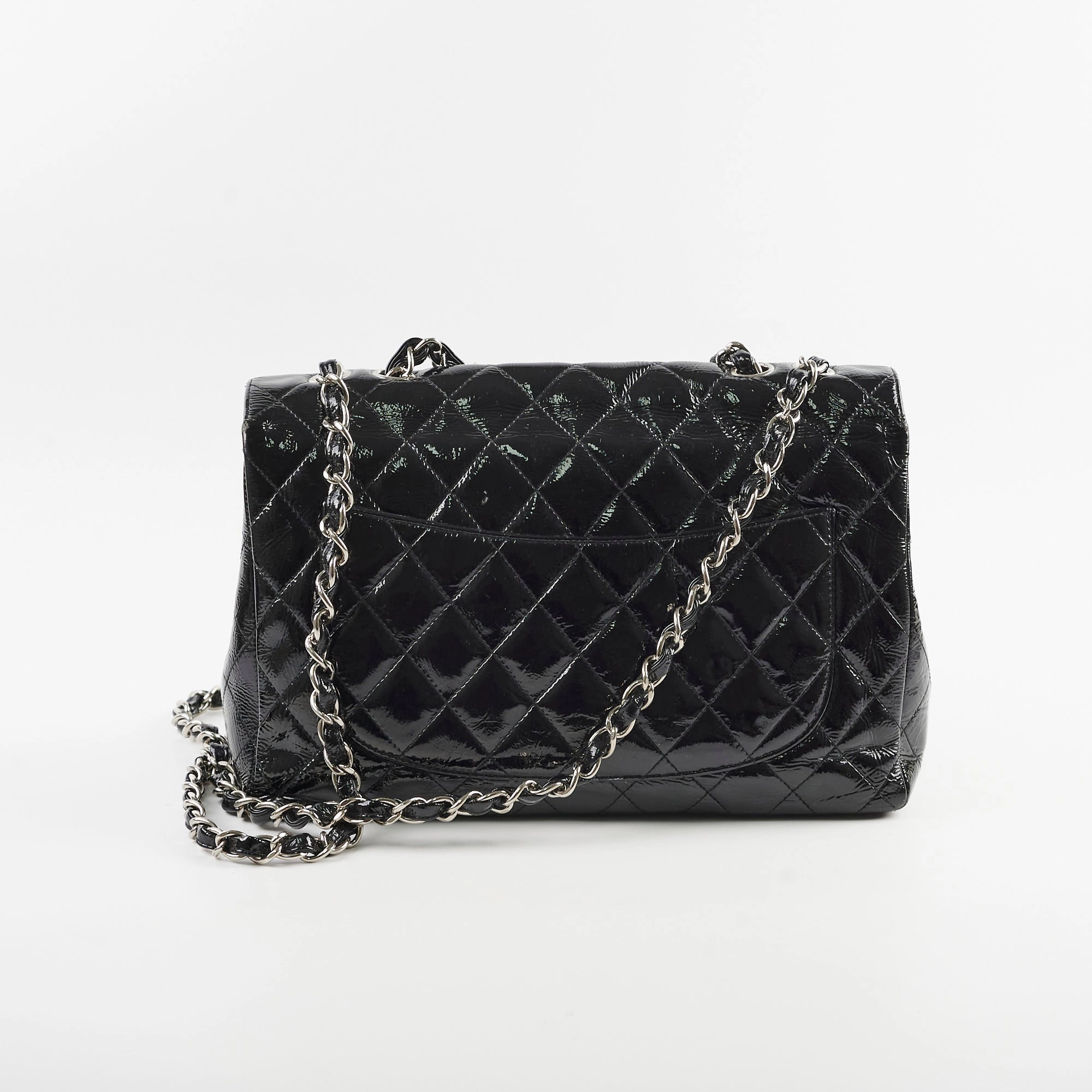 Chanel Jumbo Single Flap Patent Black - Series 11