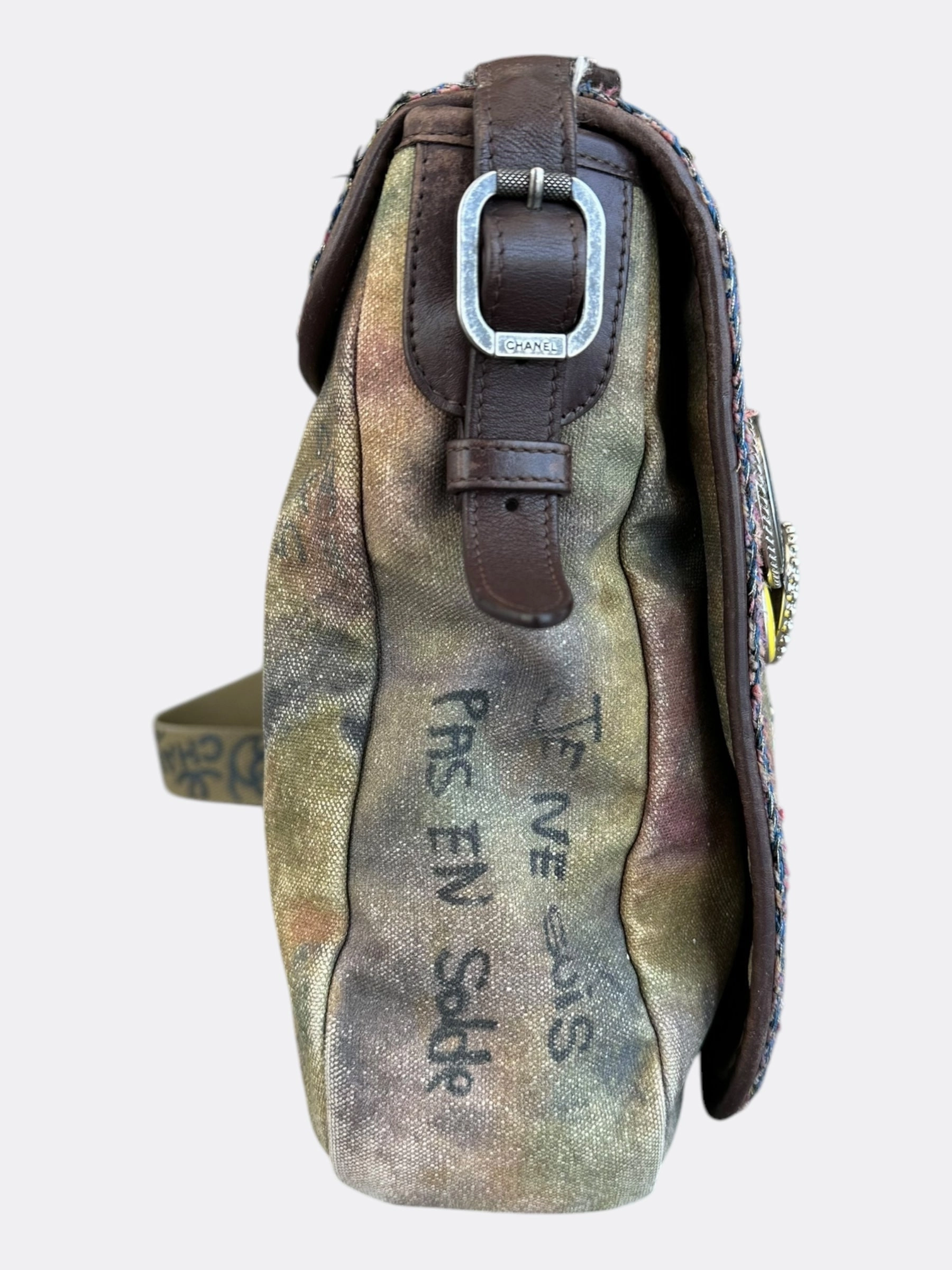Chanel Khaki Graffiti On The Pavements Messenger Bag