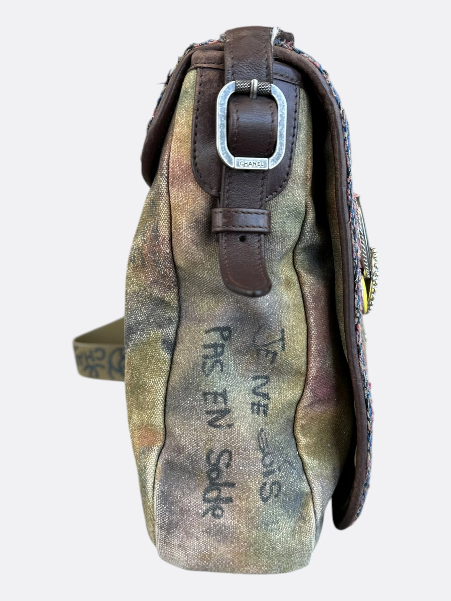 Chanel Khaki Graffiti On The Pavements Messenger Bag