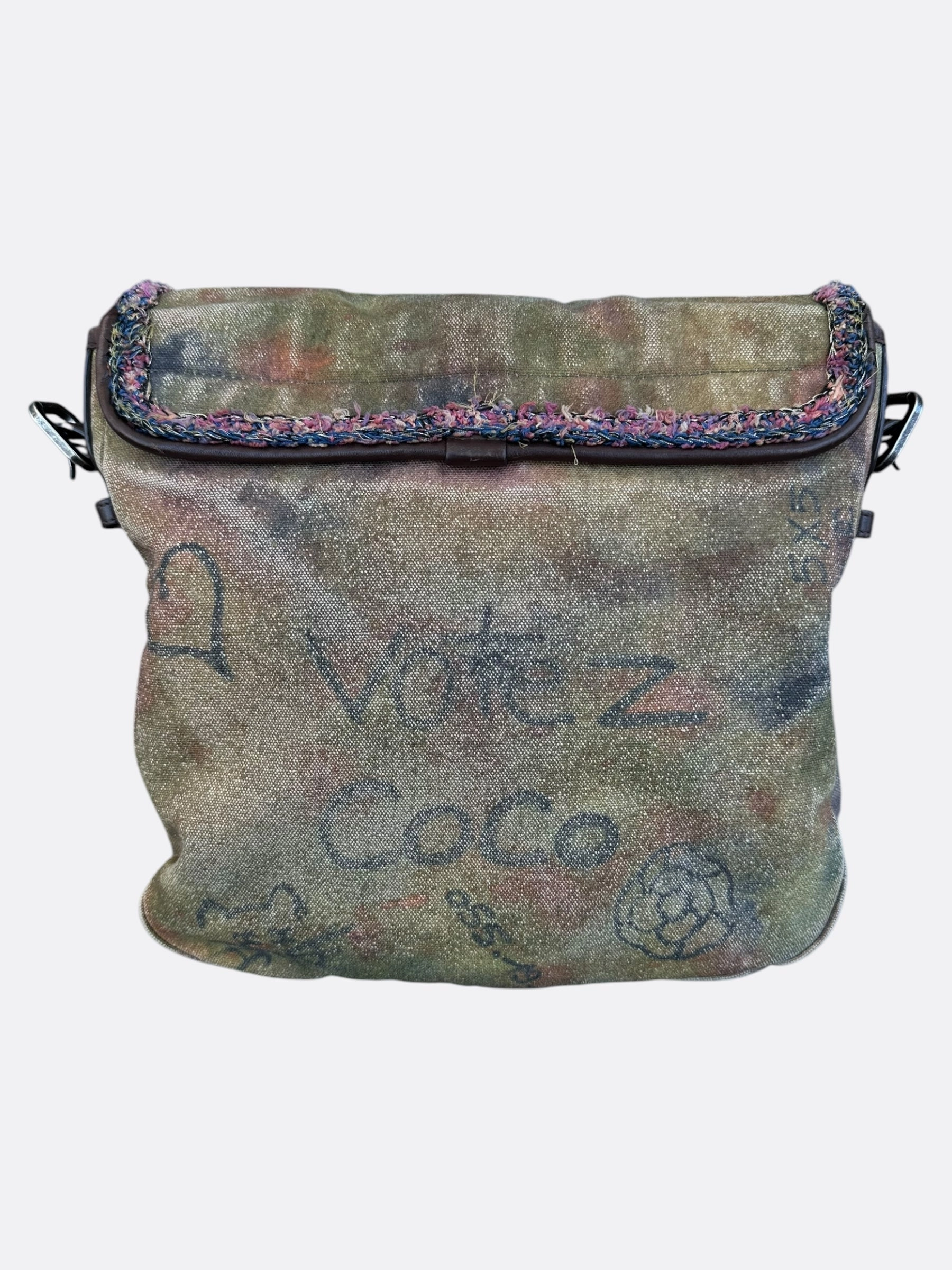 Chanel Khaki Graffiti On The Pavements Messenger Bag