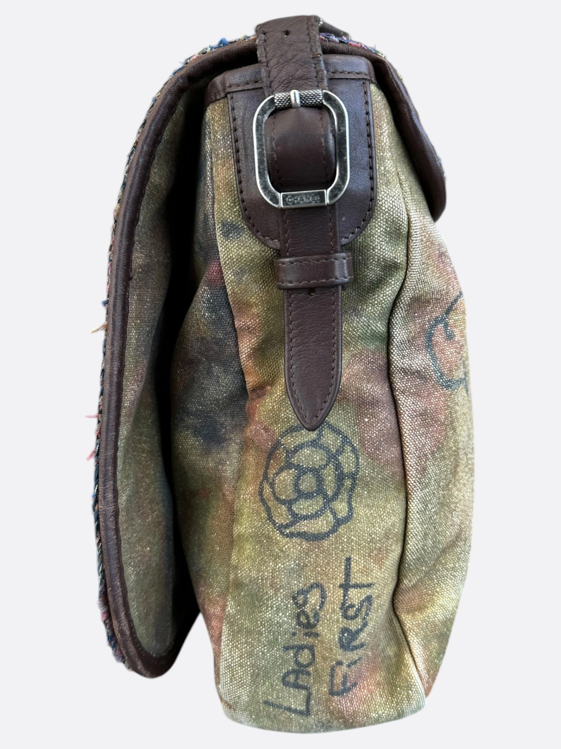 Chanel Khaki Graffiti On The Pavements Messenger Bag