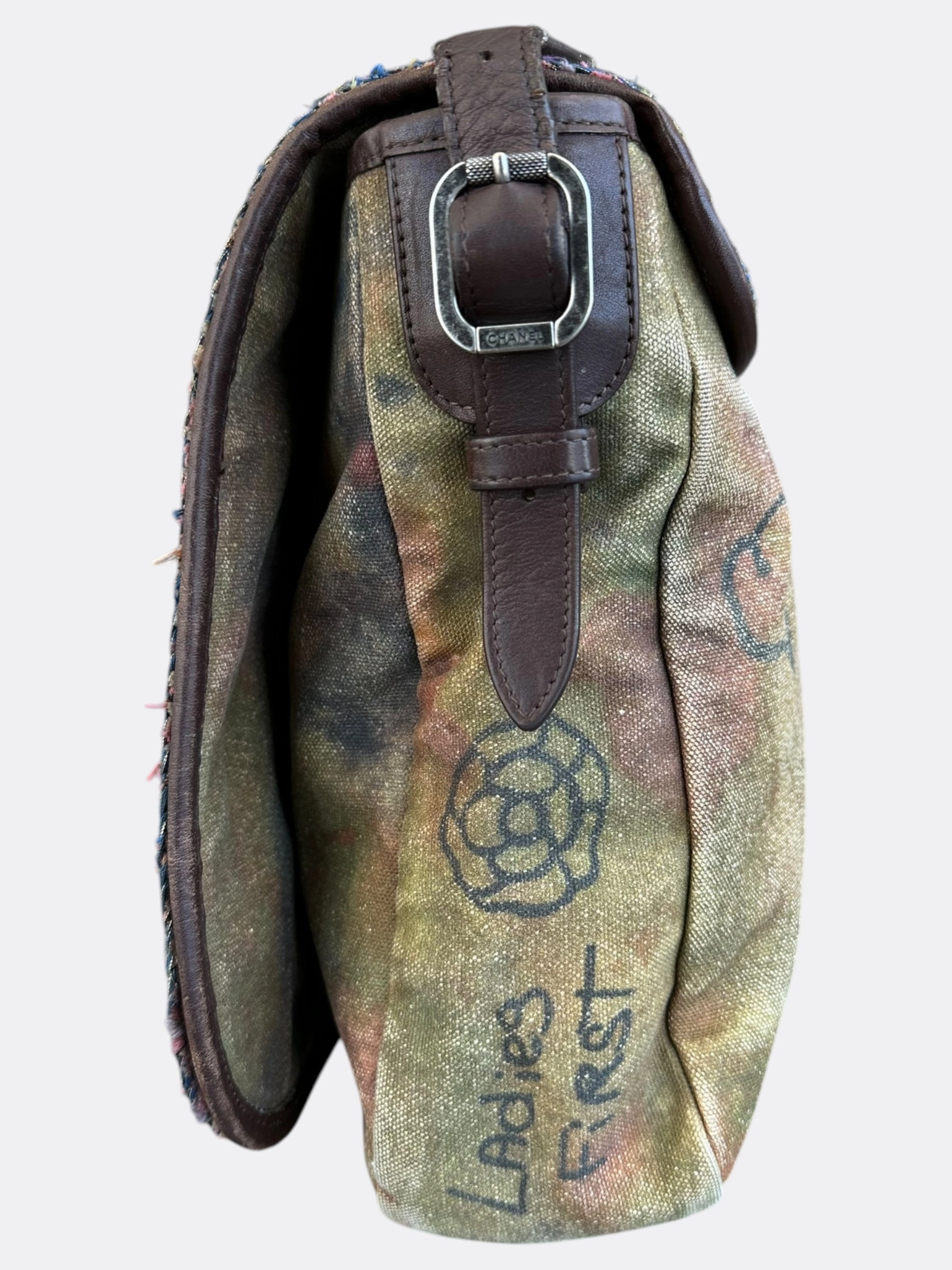 Chanel Khaki Graffiti On The Pavements Messenger Bag