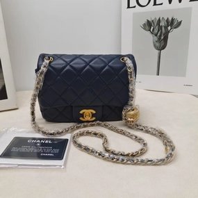 Chanel Lambskin Square Mini CF Navy Shoulder Bag