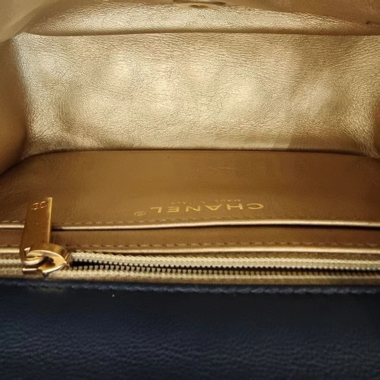 Chanel Lambskin Square Mini CF Navy Shoulder Bag