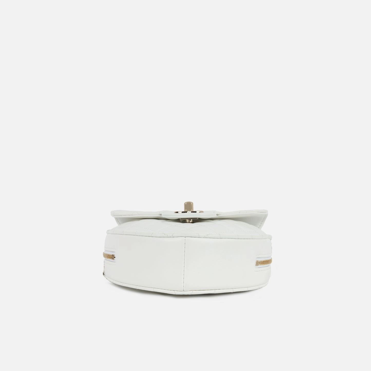 Chanel Large Heart Bag White Lambskin CGHW Plaque Series