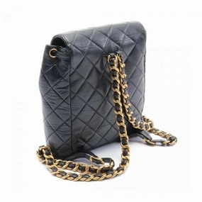 Chanel Matelasse Backpack Rucksack Leather Black Gold Hardware