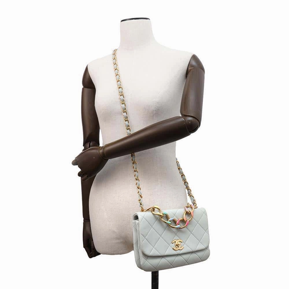 CHANEL Matelasse ChainShoulder Bag GrayAS3367 Lambskin