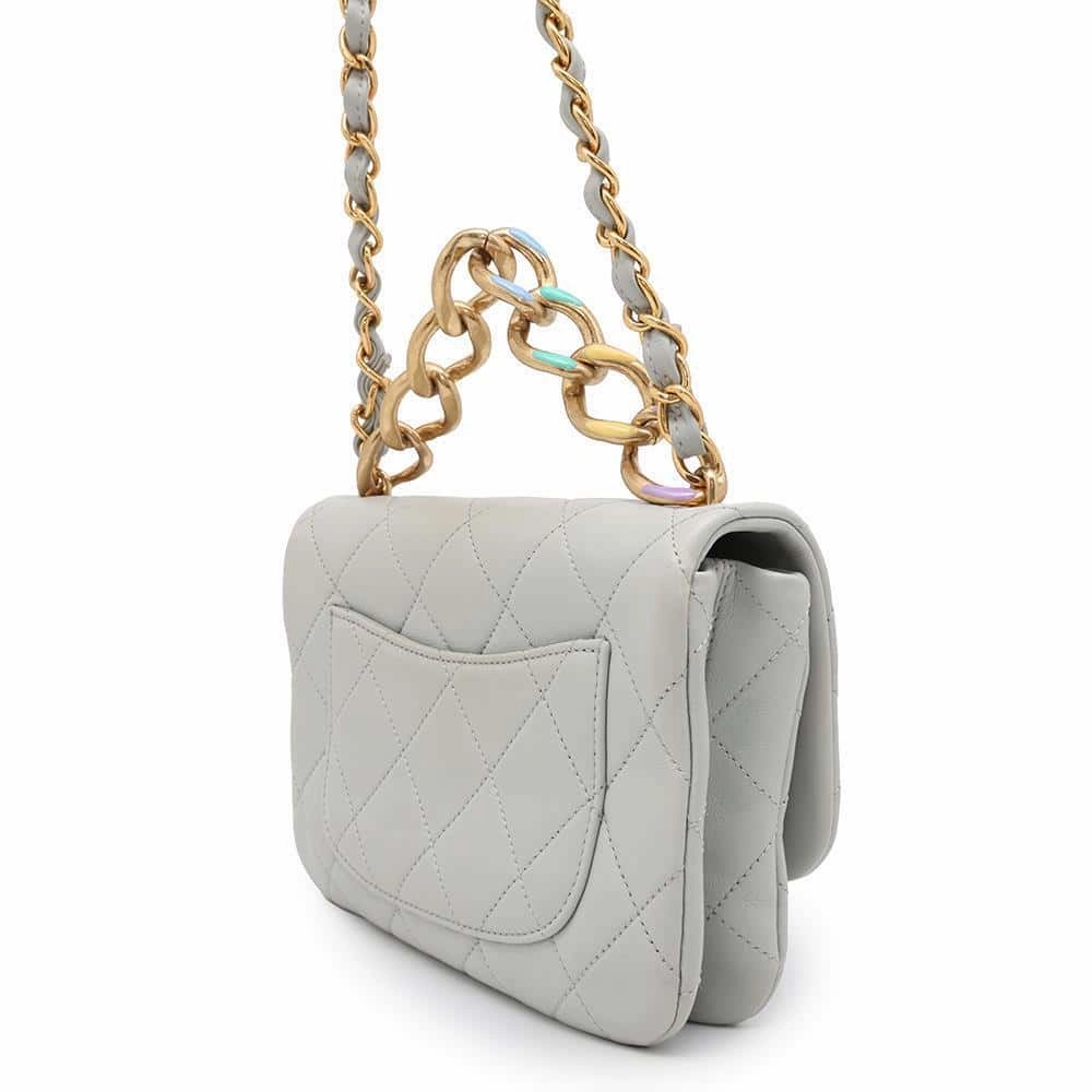 CHANEL Matelasse ChainShoulder Bag GrayAS3367 Lambskin