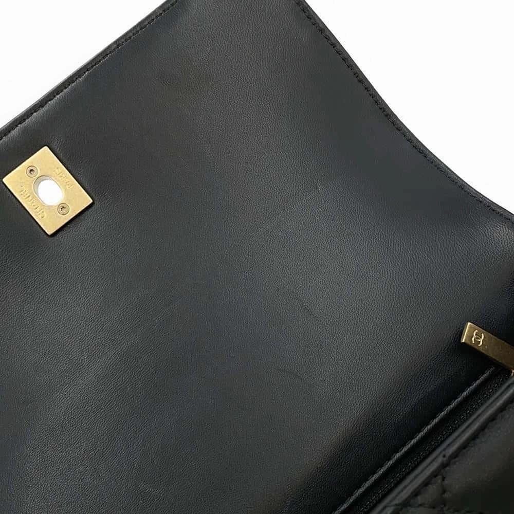CHANEL Matelasse Top Handle Flap Back 2WAY ChainShoulder BlackAS4233 Lambskin