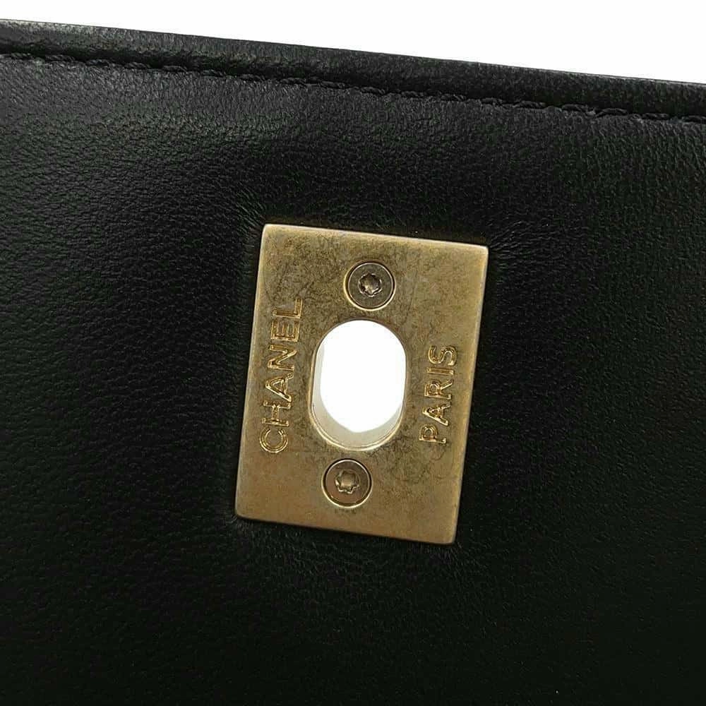 CHANEL Matelasse Top Handle Flap Back 2WAY ChainShoulder BlackAS4233 Lambskin