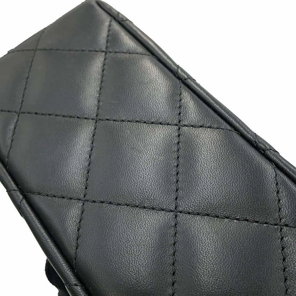 CHANEL Matelasse Top Handle Flap Back 2WAY ChainShoulder BlackAS4233 Lambskin