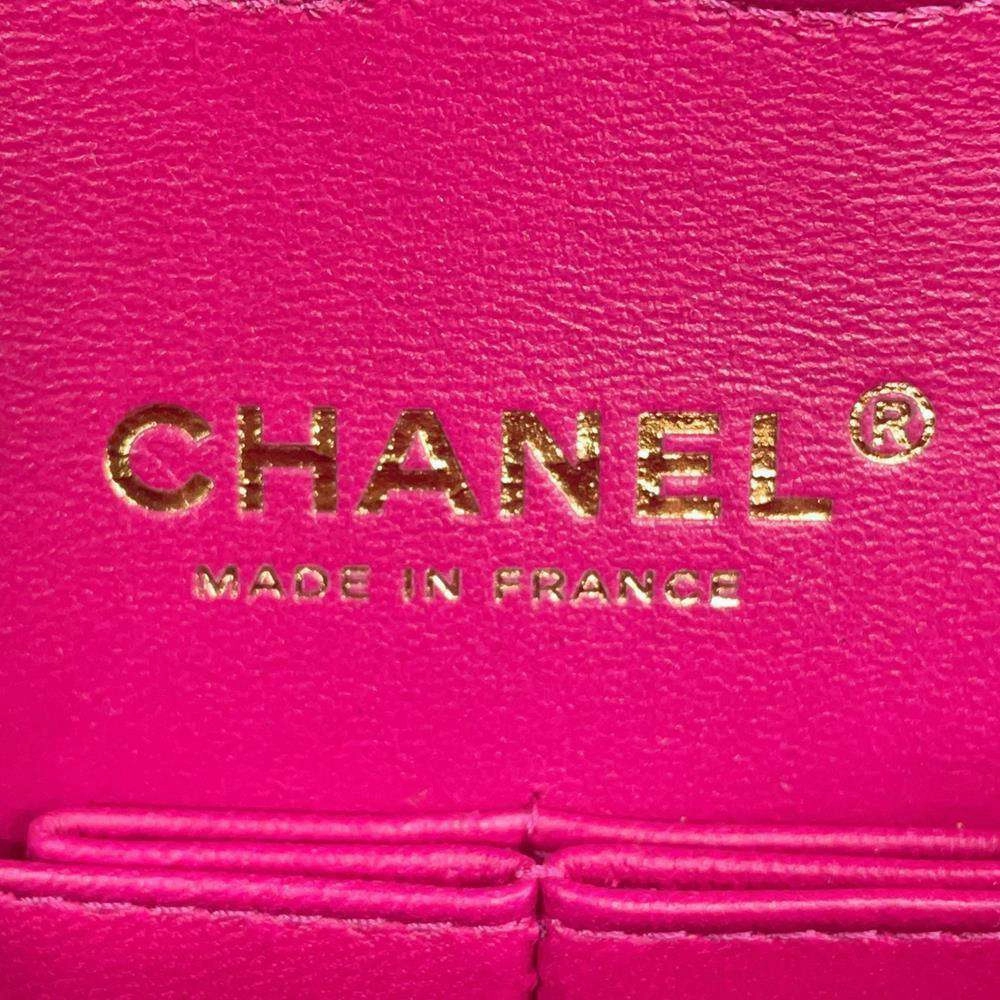 CHANEL Matelasse W Flap ChainShoulder Bag PinkA01112 Caviar Leather Size 25