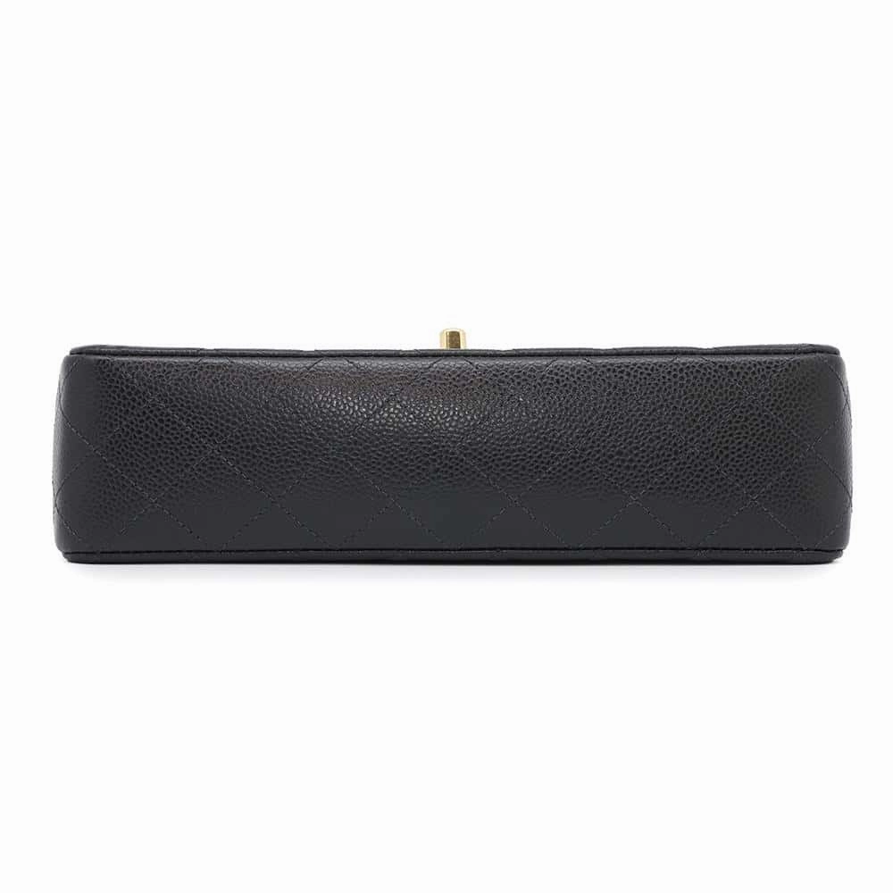 CHANEL Matelasse WChainShoulder Bag BlackA01112 Caviar Leather Size 25