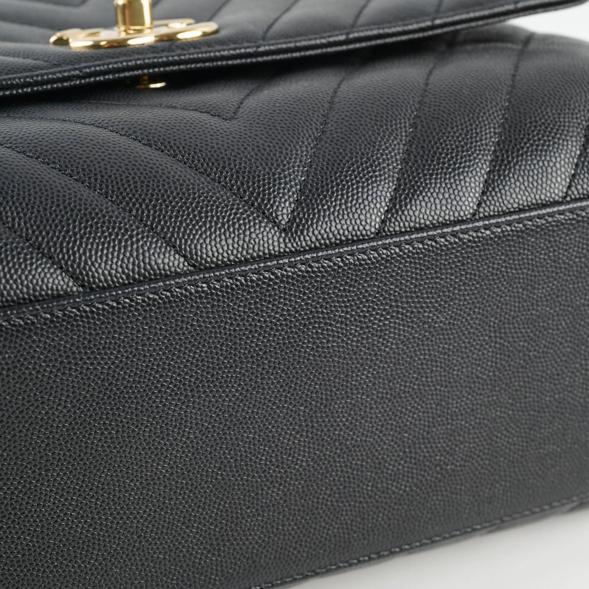 Chanel Medium Coco Handle (Lizard Top Handle) Black Chevron