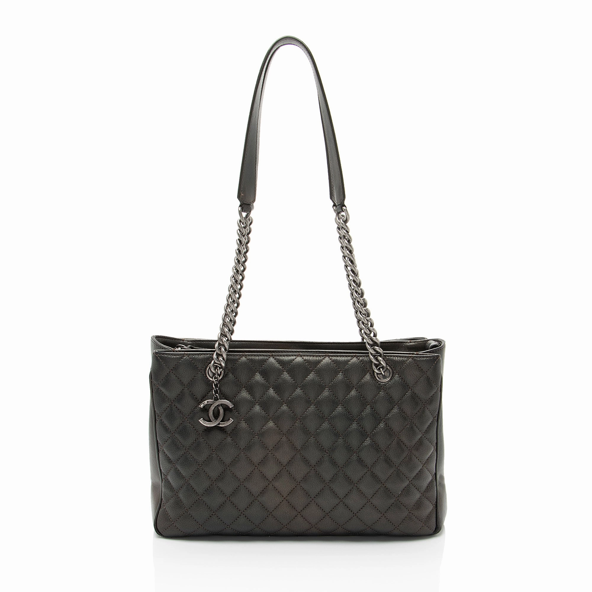 Chanel Metallic Caviar Leather Rock In Rome Medium Tote