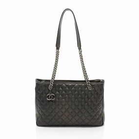 Chanel Metallic Caviar Leather Rock In Rome Medium Tote