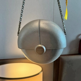 Chanel Metallic Silver Sphere Shoulder Bag