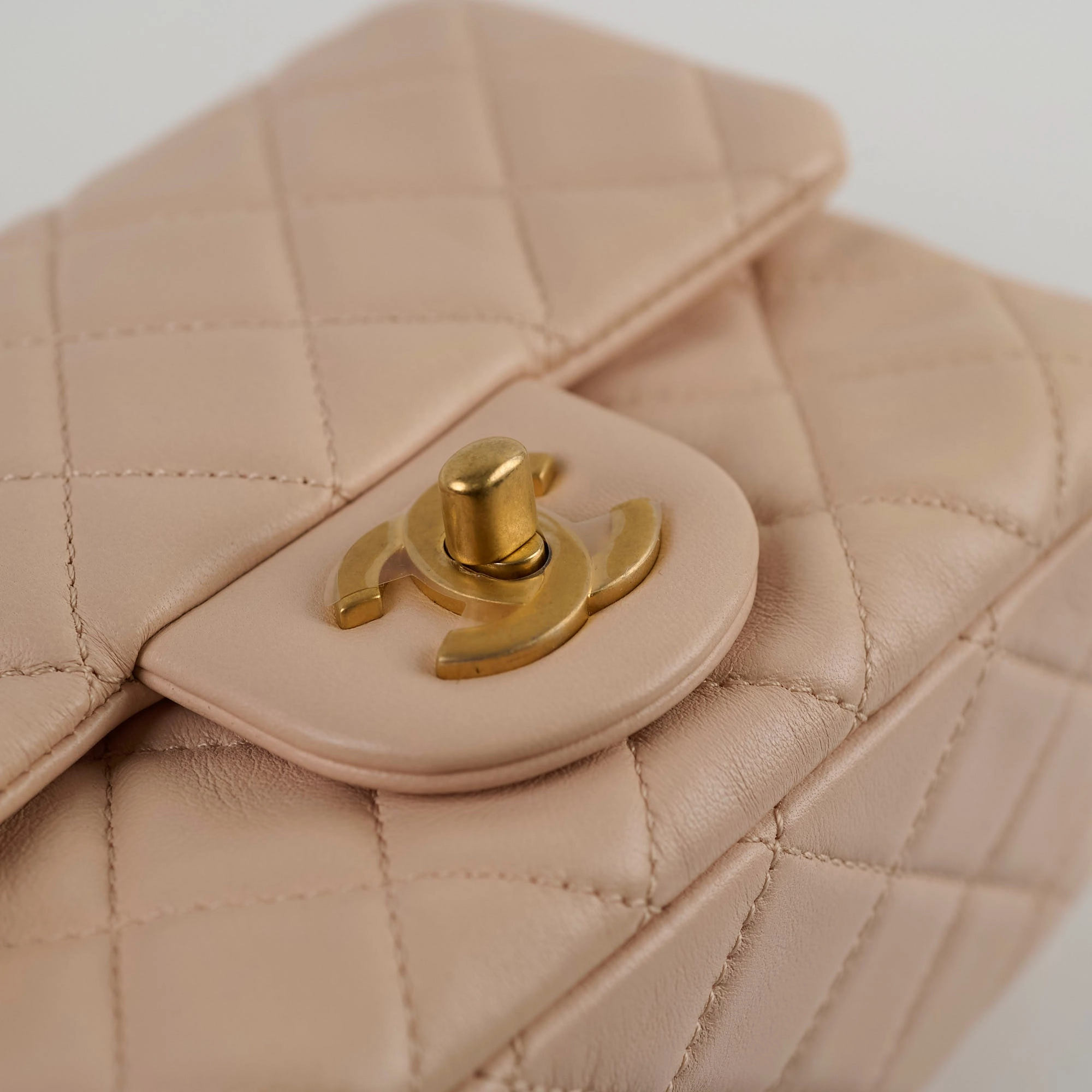 Chanel Mini Square Classic Flap Beige