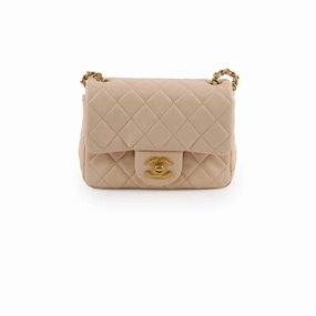 Chanel Mini Square Classic Flap Beige