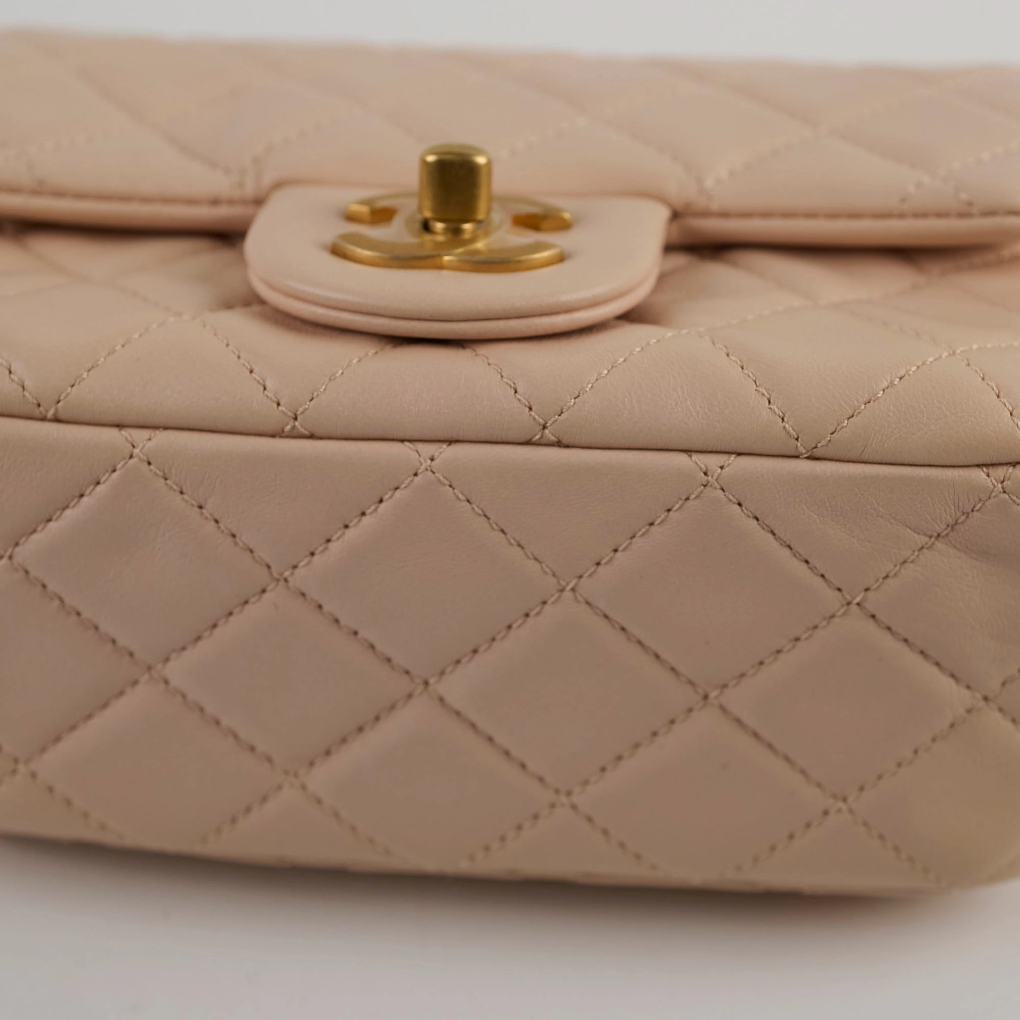 Chanel Mini Square Classic Flap Beige