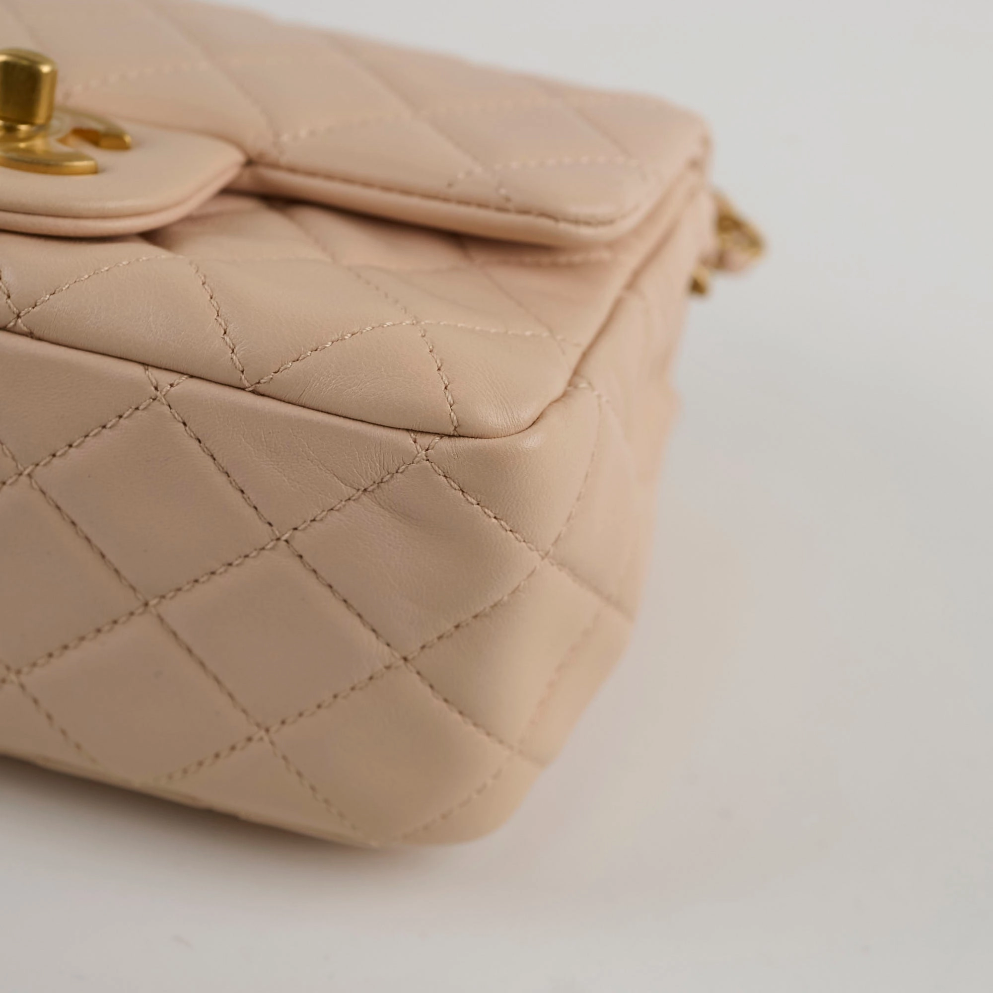 Chanel Mini Square Classic Flap Beige