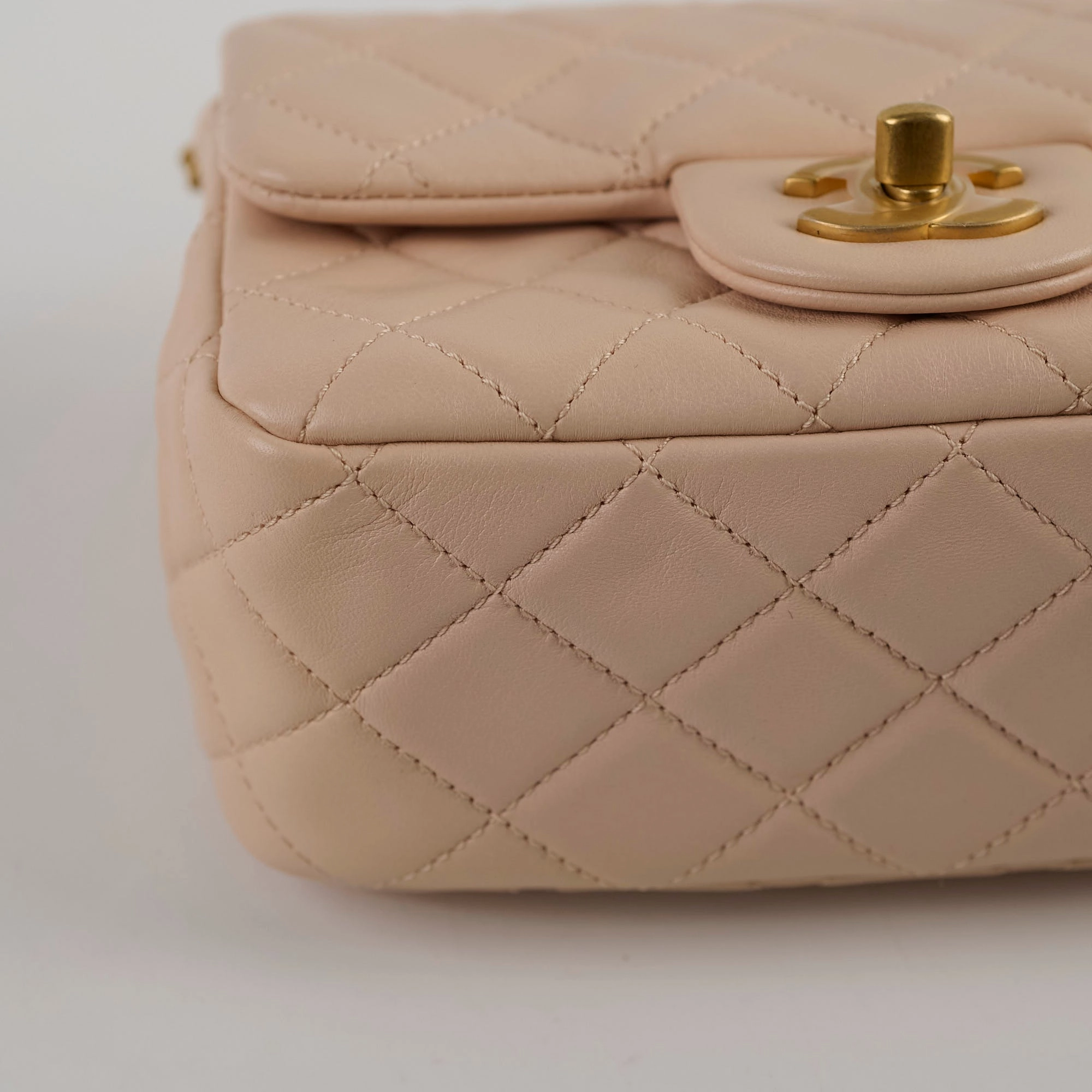 Chanel Mini Square Classic Flap Beige