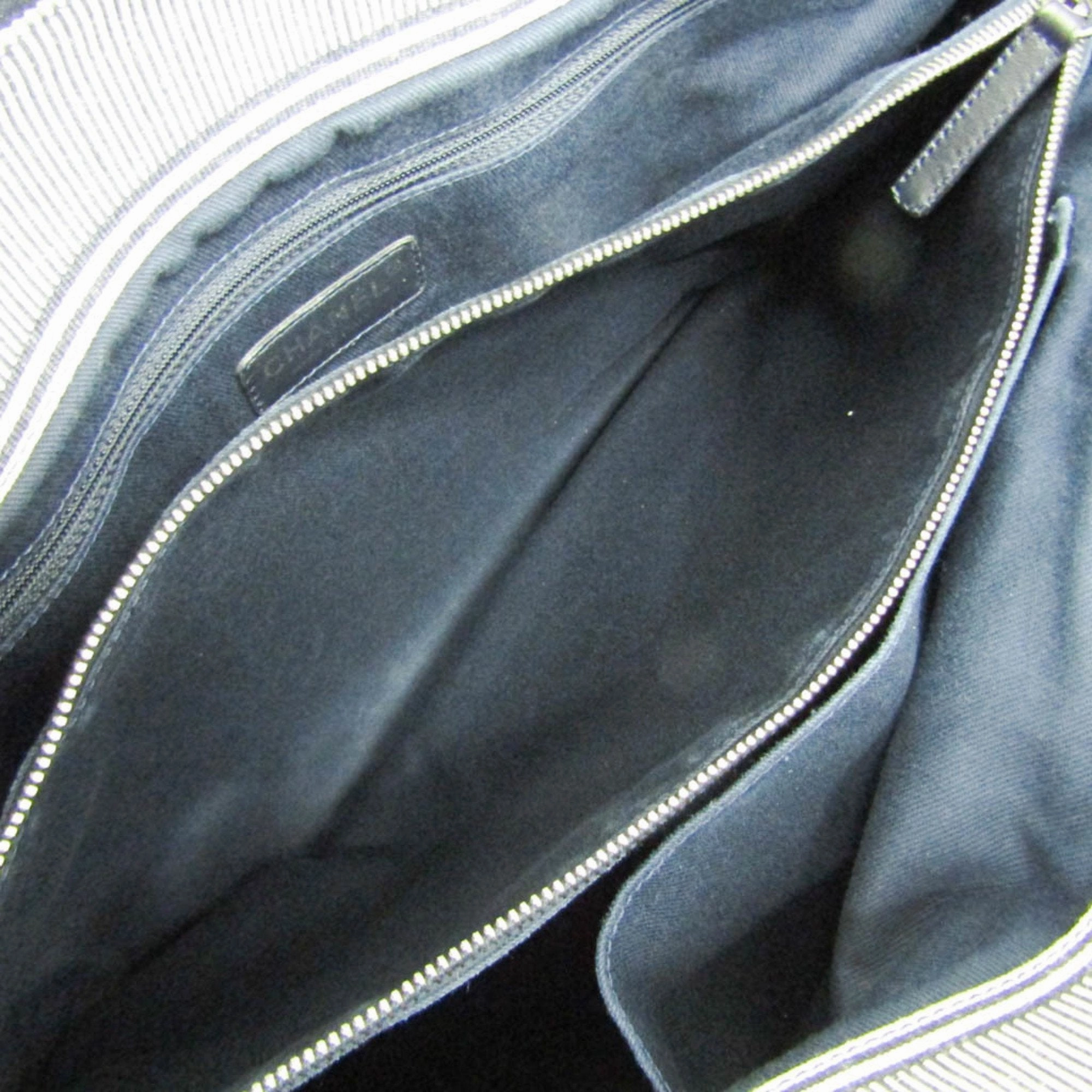 Chanel  Navy blue Leather Handbag Tote Bag (Pre-Owned)