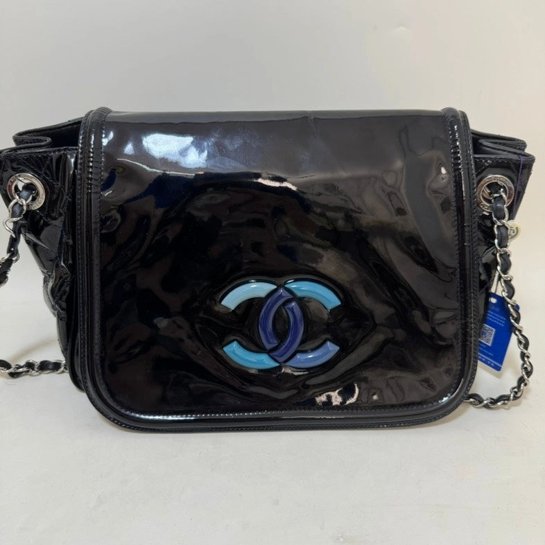 Chanel Patent Leather Black Shoulder Bag