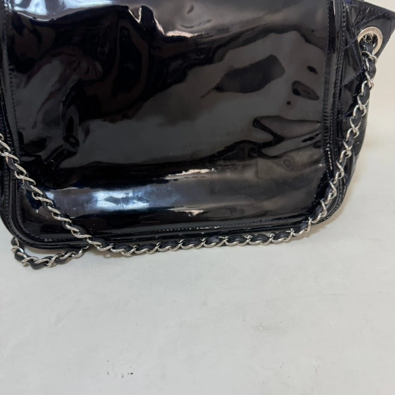 Chanel Patent Leather Black Shoulder Bag