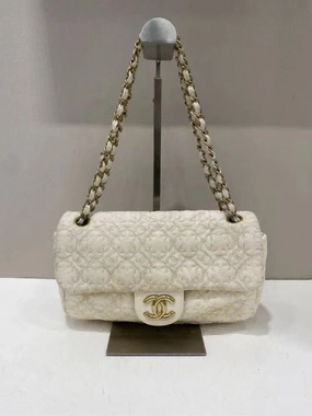Chanel Preloved BCQ Quilted Ivory Shoulder Bag