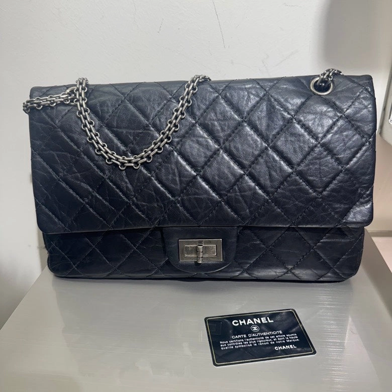 Chanel Preloved Reissue 2.55 Black Quilted Leather Shoulder Bag