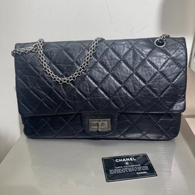 Chanel Preloved Reissue 2.55 Black Quilted Leather Shoulder Bag