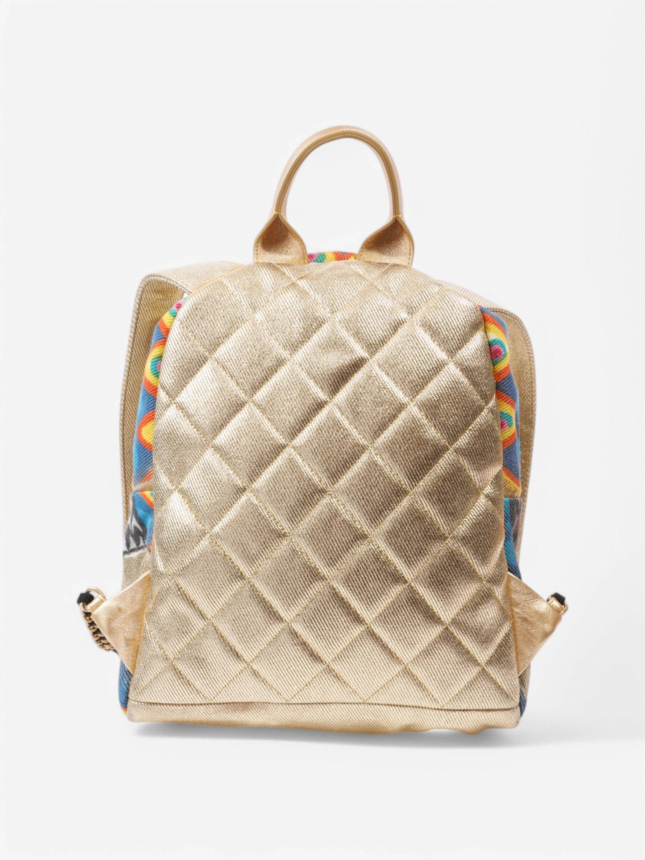 Chanel "Street Spirit" Graffiti Print Backpack Gold / Multicolour Canvas