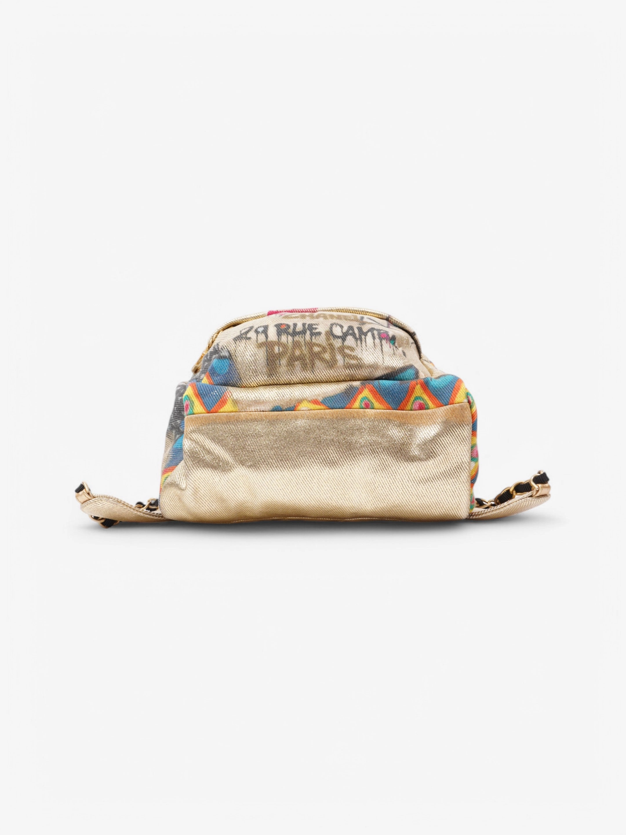 Chanel "Street Spirit" Graffiti Print Backpack Gold / Multicolour Canvas