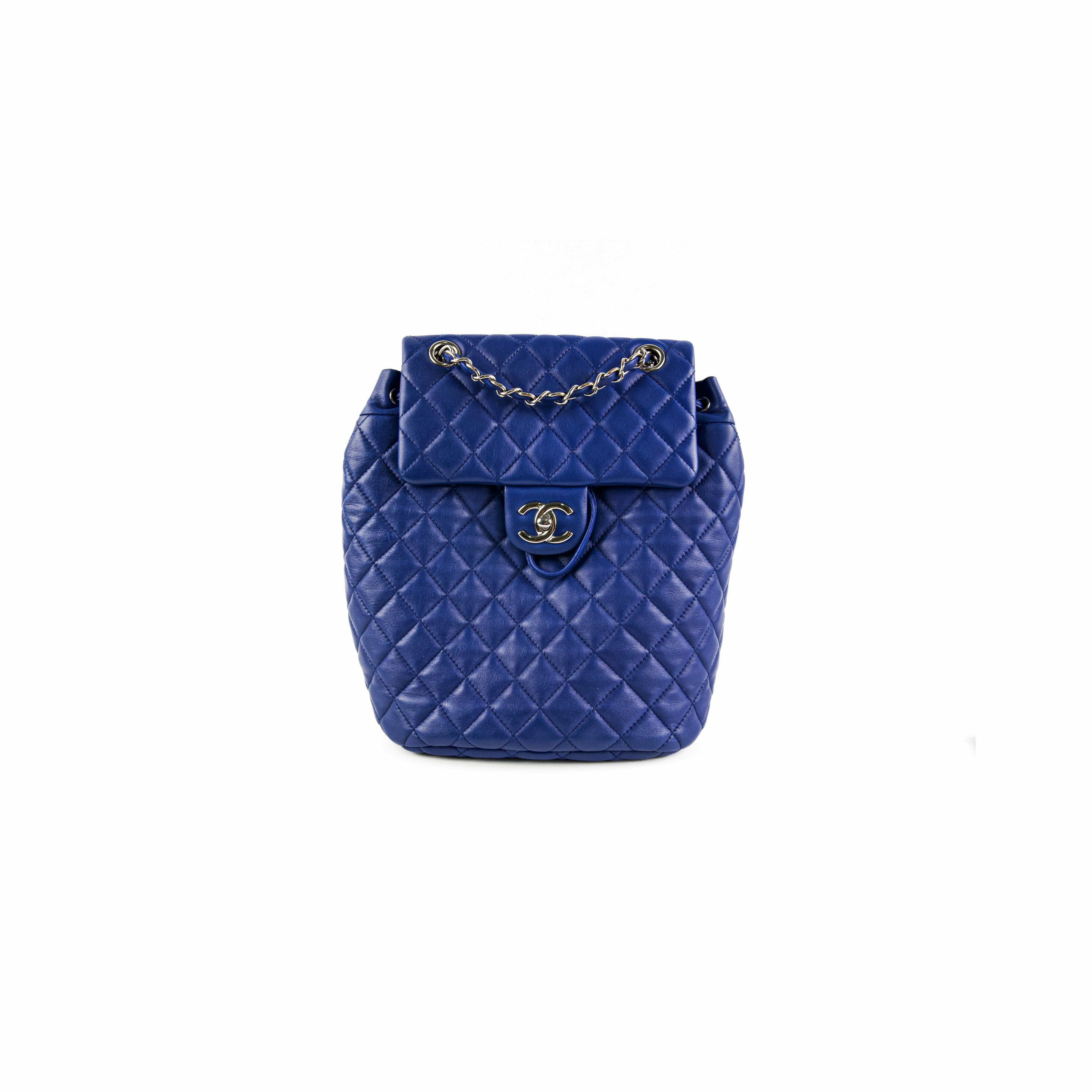Chanel Small Urban Spirit Lambskin Blue Backpack