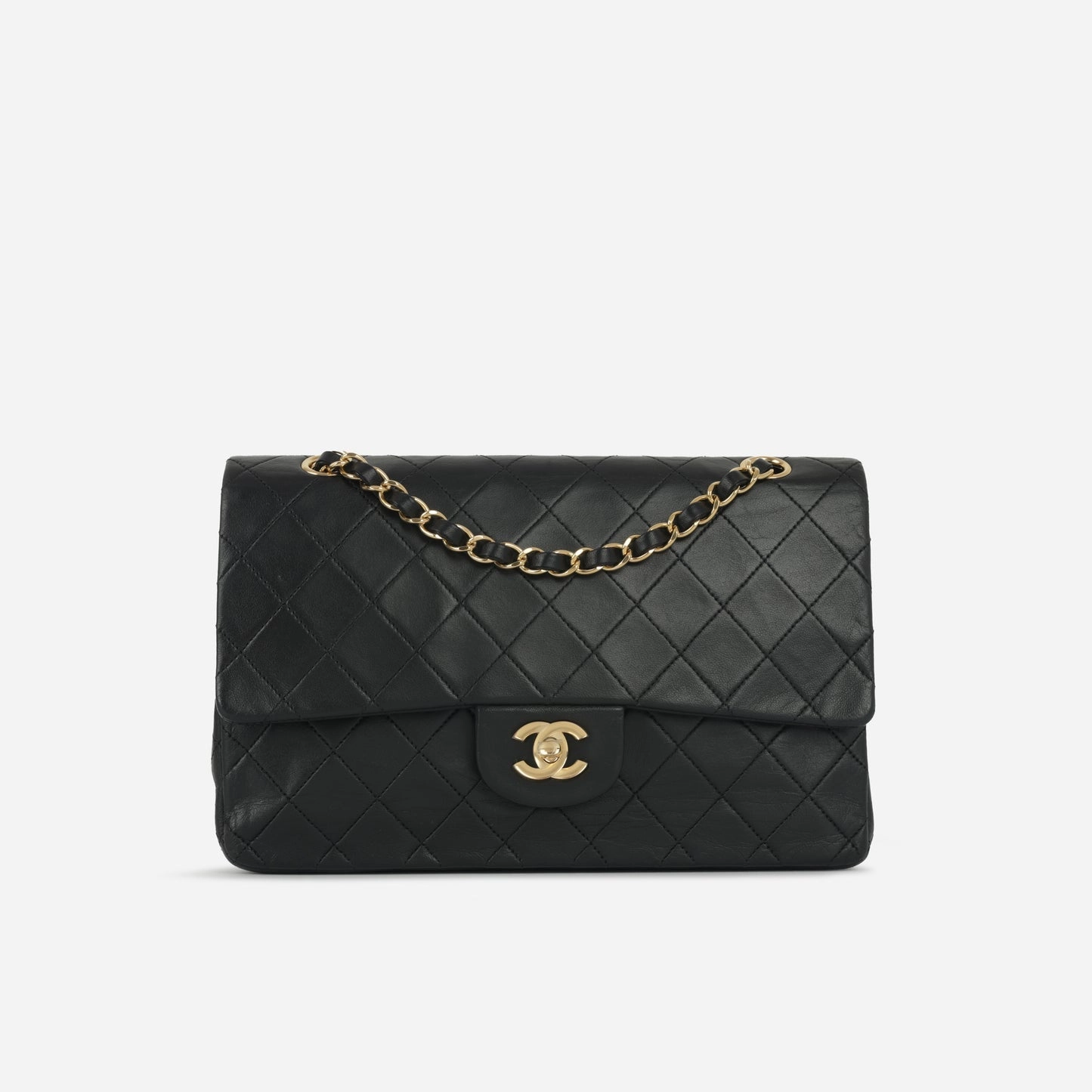 Chanel Vintage Medium Classic Flap - Black Lambskin GHW - 1989/1991 - Pre-Loved