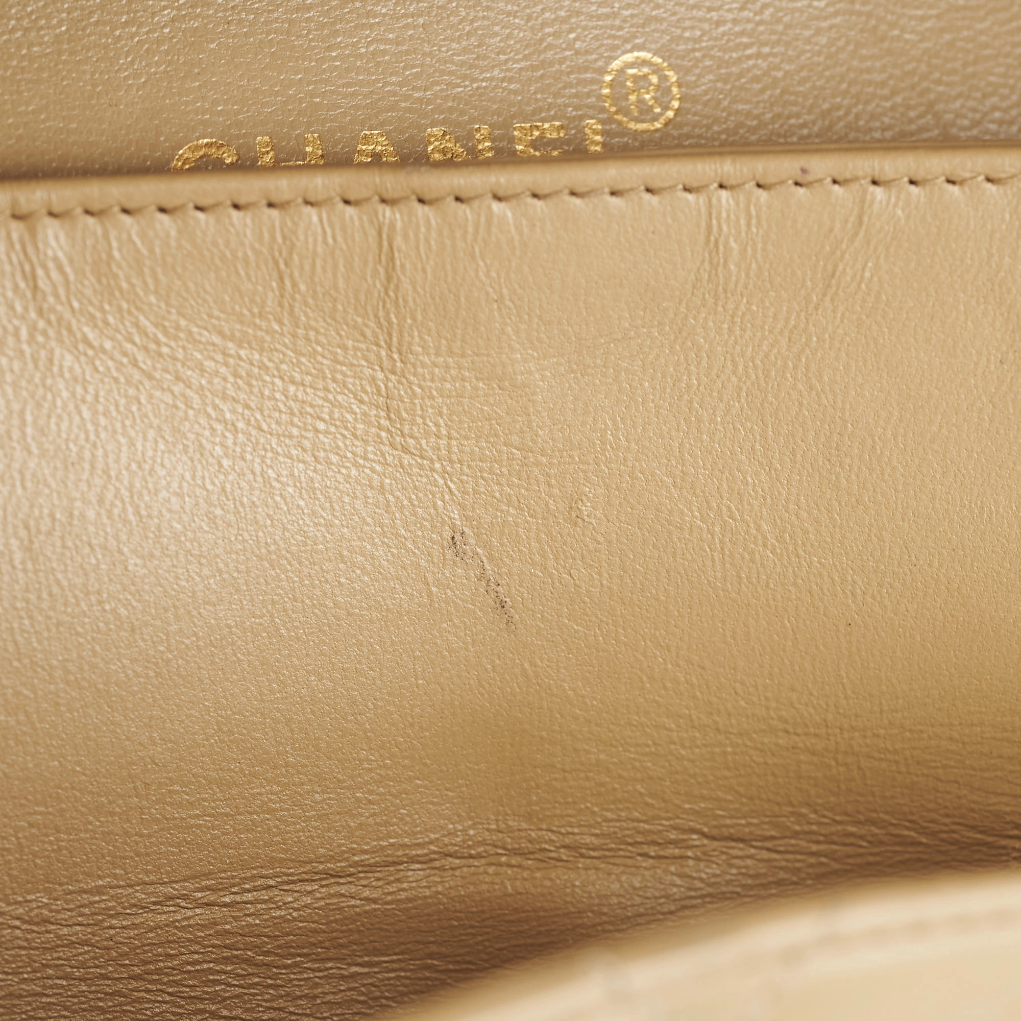 Chanel Vintage Square Double Flap Beige Lambskin - Series 1
